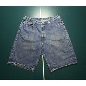 Vtg Polo Jeans‎ Co Ralph Lauren Jean Banner Shorts Men 40 Blue Baggy Y2K Faded